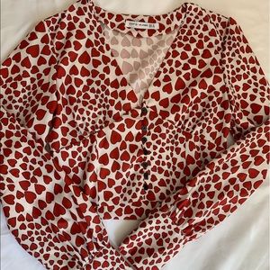 Red hearts long sleeve top